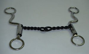 Stainless Steel Sliding cheek Horse Bit Sweet Iron Mouth Twisted Wire NEW