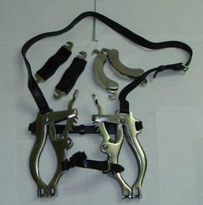 Equine Dental Speculum Stainless Steel Set Horse Mouth Gag Leather McPherson