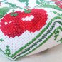 Biscornu, Cherry, Pincushion, Handmade gift, Home decor, Embroidery, Cute pincushion, Needle craft