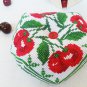 Biscornu, Cherry, Pincushion, Handmade gift, Home decor, Embroidery, Cute pincushion, Needle craft