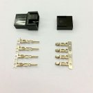 MALE & FEMALE 4 PIN PC FAN LED POWER CONNECTORS - 5 OF EACH- BLACK INC PINS