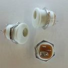 PLUGZ2GO 2.5MM X 5.5MM WHITE PANEL MOUNT DC PLUG SOCKET - GUITAR PEDAL BOX
