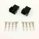 PK OF 2 - MALE 4 PIN FAN POWER CONNECTOR - BLACK INC PINS
