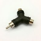 RCA PHONO AUDIO Y SHAPE SPLITTER - 1 INPUT 2 OUTPUTS