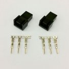 PK OF 2 - MALE 3 PIN FAN POWER CONNECTOR - BLACK INC PINS