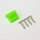 PK OF 5 FEMALE 4 PIN MOLEX PC PSU POWER SUPPLY CONNECTOR - BRIGHT GREEN INC PINS