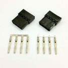 PK OF 2 - 4 PIN MOLEX PC PSU POWER CONNECTOR PASSTHRU MALE/FEMALE-BLACK INC PINS