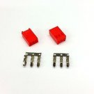 PK OF 2 - FEMALE 3 PIN FAN POWER CONNECTOR - RED INC PINS