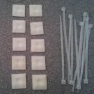 PLUGZ2GO Pk of 10 WHITE CABLE TIES/BASES (100mmx2.5mm Ties/19mmx19mm Bases)