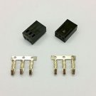 PK OF 2 - FEMALE 3 PIN FAN POWER CONNECTOR - BLACK INC PINS