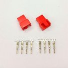 PK OF 2 - MALE 4 PIN FAN POWER CONNECTOR - RED COLOUR INC PINS