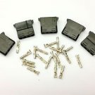 PK OF 5 - FEMALE 4 PIN MOLEX PC PSU POWER SUPPLY CONNECTOR - BLACK INC PINS