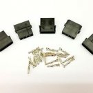 PK OF 5 - MALE 4 PIN MOLEX PC PSU POWER SUPPLY CONNECTOR - BLACK INC PINS