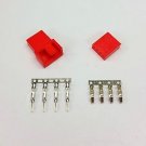 MALE & FEMALE 4 PIN PC FAN LED POWER CONNECTORS - 1 OF EACH- RED INC PINS