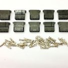 PK OF 10 - FEMALE 4 PIN MOLEX PC PSU POWER SUPPLY CONNECTOR - BLACK INC PINS