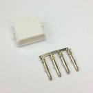 PK OF 5 - MALE 4 PIN MOLEX PC PSU POWER SUPPLY CONNECTOR - WHITE INC PINS
