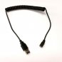 DC USB 2.0 MALE to 3.5MM x 1.35MM FEMALE SOCKET CURLY EXTENDING POWER LEAD
