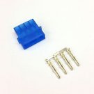 PK OF 5 - MALE 4 PIN MOLEX PC PSU POWER SUPPLY CONNECTOR - BLUE INC PINS