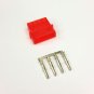 PK OF 5 - MALE 4 PIN MOLEX PC PSU POWER SUPPLY CONNECTOR - RED INC PINS