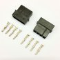 PK OF 2 - MALE 4 PIN MOLEX PC PSU POWER SUPPLY CONNECTOR - BLACK INC PINS
