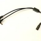 DC BLACK CABLE LV POWER SPLITTER 2.1MM - 1 x FEMALE IN/2 x RIGHT ANGLE MALE OUT