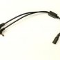 DC BLACK CABLE LV POWER SPLITTER 2.1MM - 1 x FEMALE IN/2 x RIGHT ANGLE MALE OUT