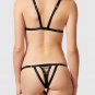 Newest Design Sexy Women Black Halter Sheer Underwear Bra Sets