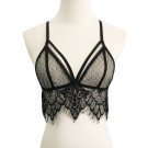 women hot sexy printing lace s eyelash black white bra top