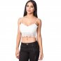 newest design women sexy lace eyelash printing sheer zipper bra tops