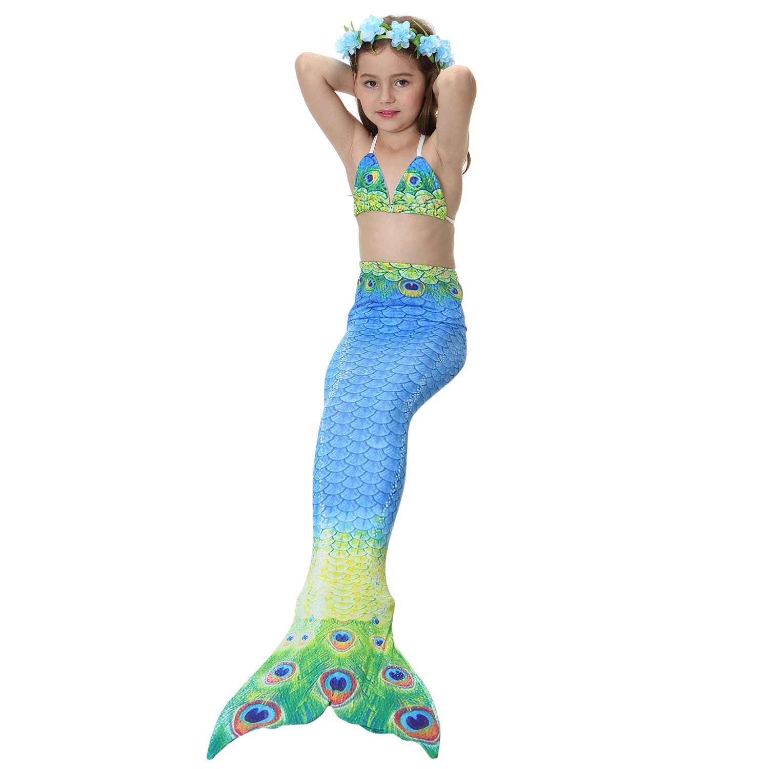 Swimmable Mermaid Tail Costume for Kids Girls Children The mermaid tails Swimsuit