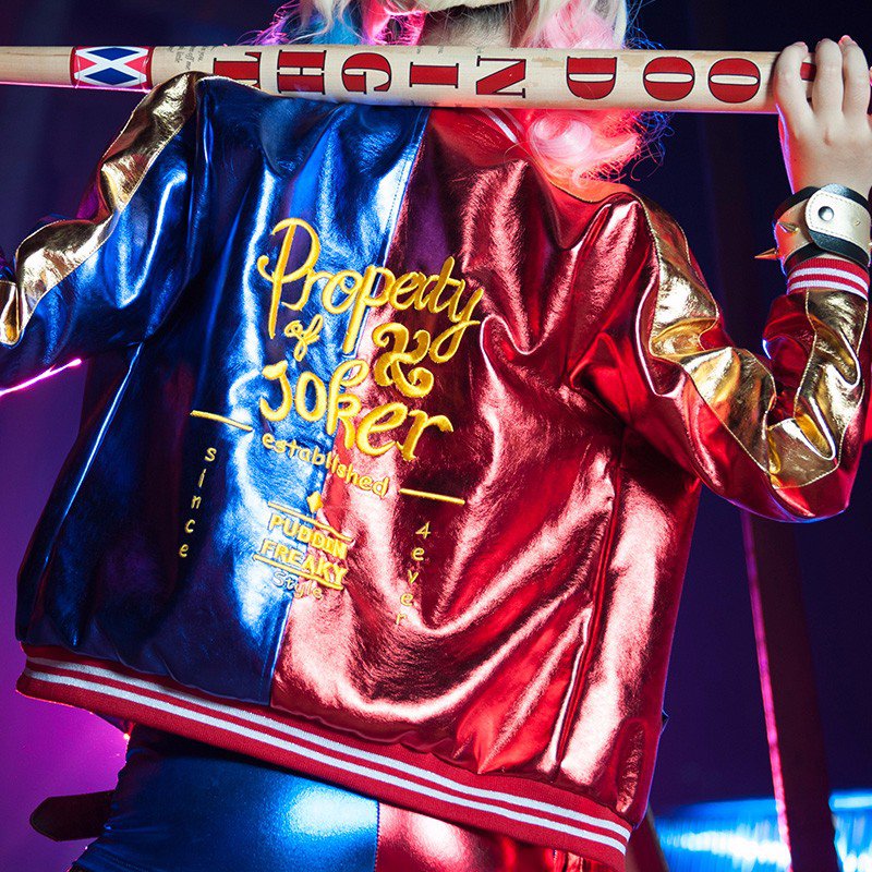 Suicide Squad Harley Quinn Jacket Cosplay Costume Women Coats Clown Halloween Jacket