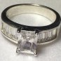 Sterling Silver Baguette Cz Ring Sz 7 #5