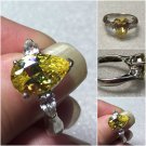 Sterling Silver Canary Yellow Cz Ring Cz 8 #7