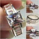 Sterling Silver Baguette Cz Ring Sz 7 #5