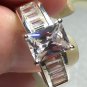 Sterling Silver Baguette Cz Ring Sz 7 #5