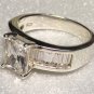 Sterling Silver Baguette Cz Ring Sz 7 #5