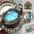 Sterling Silver Handcrafted 9x7mm Labradorite Ring Sz 7 #28