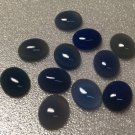 12x10mm Oval Blue Agate (dyed)
