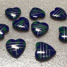 11mm Malachite Heart (synthetic)