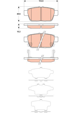 True Ceramic Top Quality Low Dust Brake Pads Fits Acura Honda  - Rear - CRD1103