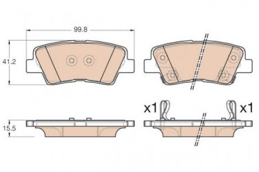 True Ceramic Top Quality Low Dust Brake Pads Fits Kia Rondo 14-15 - Rear - D1812