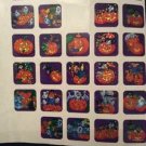 Vintage Halloween Stickers Pumpkins Jack-O-Lanterns Bats Cats Metallic