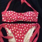 Victorias Secret Swim Push-Up Bandeau Halter Bikini Set S/M Pink White Brown
