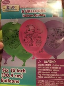 Doc Mcstuffins Balloons Helium Quality Pack Of 6 12" 30.4 CM Latex 111352