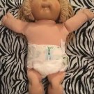 Cabbage Patch Doll 1986 Girl Blond Hair Green Eyes Coleco Diaper One Tooth Dimpl