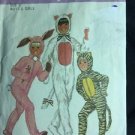 Simplicity Pattern 7683 Costume Size 2 Boys Girls Vintage Animal Full Zip