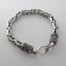BALI 6MM Byzantine 925 Sterling Silver Chain Men's Bracelet Black Oxidized