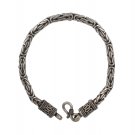 BALI 4MM Byzantine 925 Sterling Silver Chain Men's Bracelet Black Oxidized