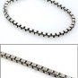4mm Square Cube Box Sterling Silver Black Oxidized Men's Bracelet