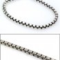 4mm Square Cube Box Sterling Silver Black Oxidized Men's Bracelet